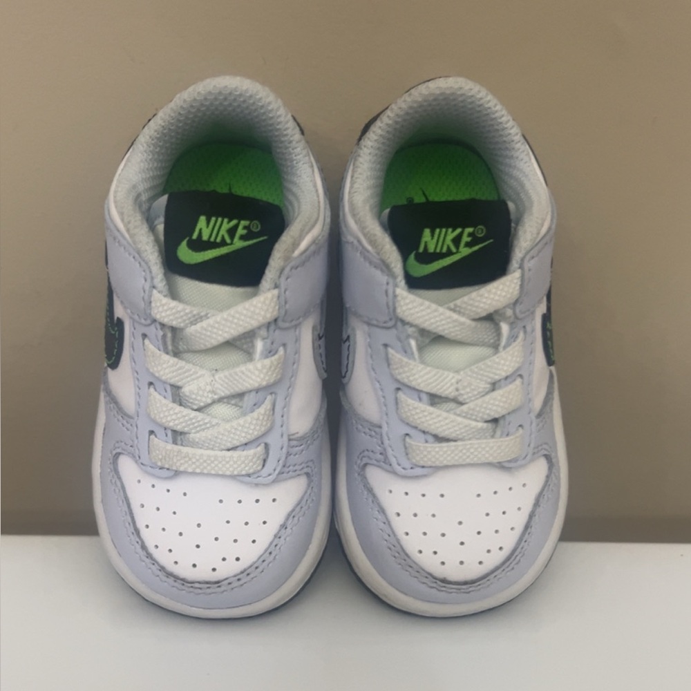 Nike Kids White and Lime Green Sneakers.   Infant size 4c